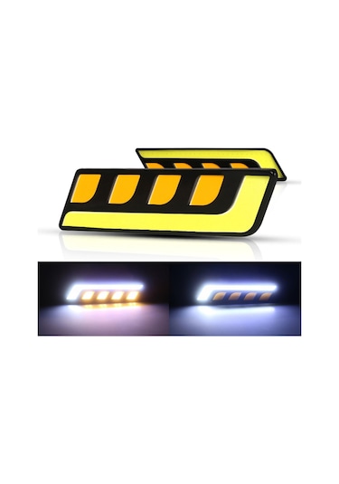 3 Modlu DRL 16CM Esnek Su Geçirmez Gündüz Ledi Çift Renkli Far