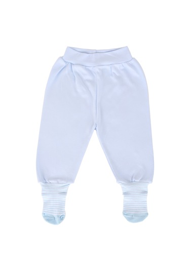 Yenidoğan Bebek Çoraplı Tek Alt Pantolon Mavi