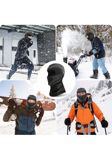 Mufunye Kışlık Bisiklet Balaklavası - Rüzgar Ve Soğuğa Karşı Tam Yüz Koruma Kırmızı - Siyah