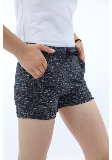 Toontoy Kız Çocuk Kırçıllı Şort Siyah