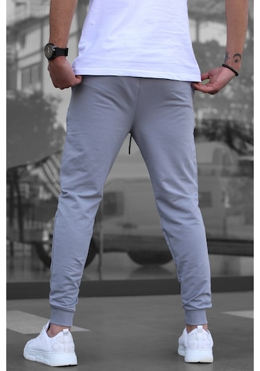 Madmext Füme Paçası Lastikli Erkek Eşofman 4821 Füme