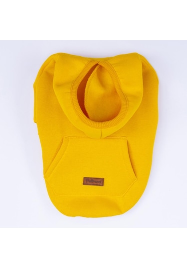 Sarı Kanguru Cepli Kedi-köpek Hoodie- Sweatshirt Kedi Köpek Kıyafeti