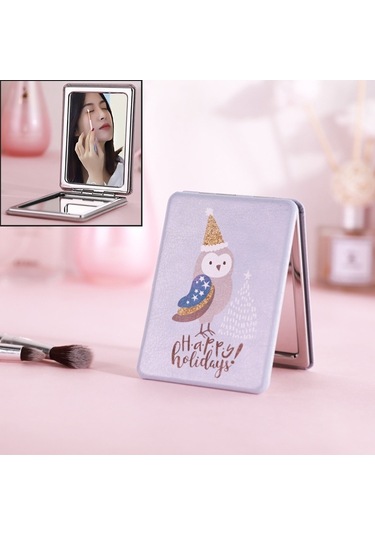Cbtx Happy Holidays Kuş Baskılı Dikdörtgen Makyaj Aynası