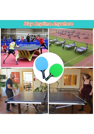 Ranyeek Shınıng-04 Yeşil Renkli Polar Ahşap Tenis Raketi Seti 2 Raket + 3 Top + Çanta