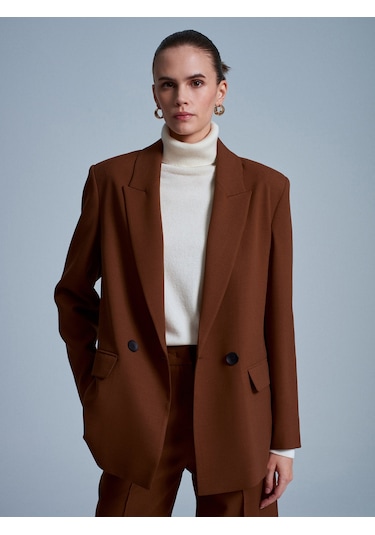 Dilvin 60767 Blazer Ceket-kiremit Kiremit