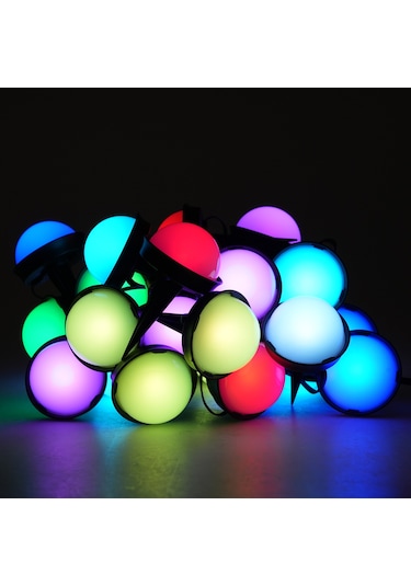 Geeksen 25'li Paket Güneş Enerjili Su Geçirmez Rgbw Bahçe Aydınlatma Uygulama Kontrollü Renk Değiştiren Led Dekor Çok Renkli