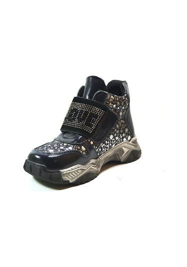 Onlo Ayakkabı P.347 Deri Lacivert Cırtlı Ortopedik Kız Çocuk Bot Lacivert