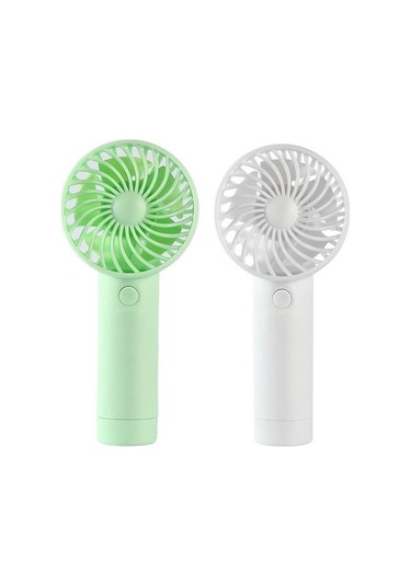 Yingfu Mini Li-ion Pil Vantilatör, El Tipi Pil İle Çalışır, 1 Yeşil 1 Beyaz