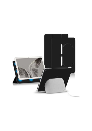 Google Uyumlu Pixel Tablet İçin Üç Katlı Stand Kapağı Pu Deri Manyetik Eklenti Tablet Kılıfı
