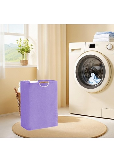 Pazly Suntek Çamaşır Sepeti Katlanabilir Çok Amaçlı Ev Banyo Dolap Mor Mor