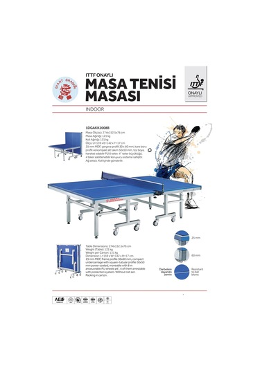 Dongxıng Ittf Onaylı Masa Tenisi Masası -1dgakk2008b