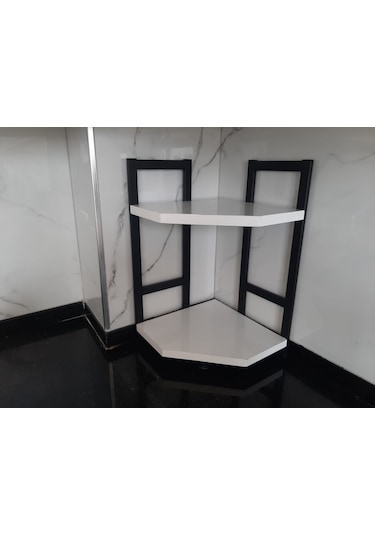 Tezgah Üstü Köşe Raf İkili Beyaz