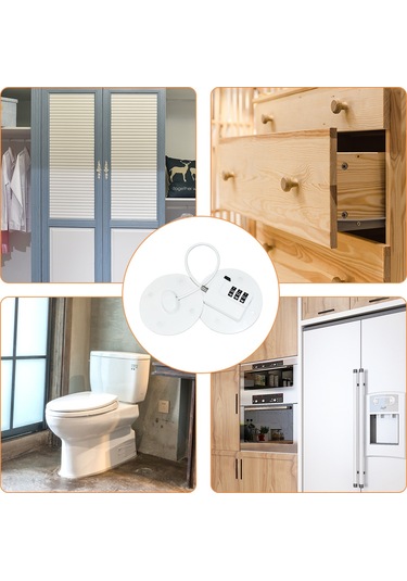 Samdoo Çocuk Güvenliği Kilit: Pencere-buzdolabı Koruması, Şifreli Kilitleme, Yüksek Katlardan Düşme Engeli, Deliksiz Montaj, Siyah Çok Renkli