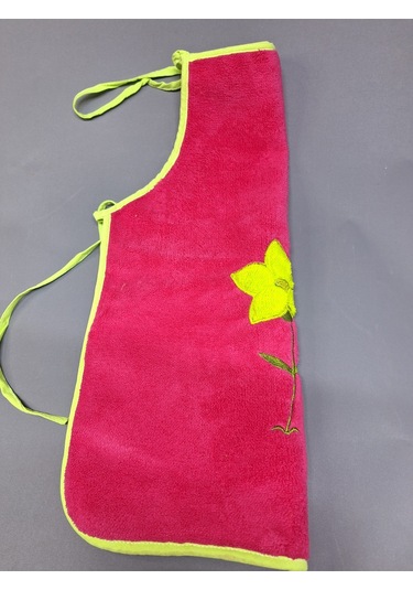 Peluş Mutfak Önlüğü / Su Geçirmez Pembe / Yeşil Pembe Yeşil