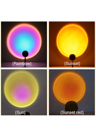 Güneş 2021 Gün Batımı Gökkuşağı Kırmızı Projektör Lambası Gece Güneşi Projeksiyon Ya Duvar Dekorasyonu Dekoratif Led Işık 56439244