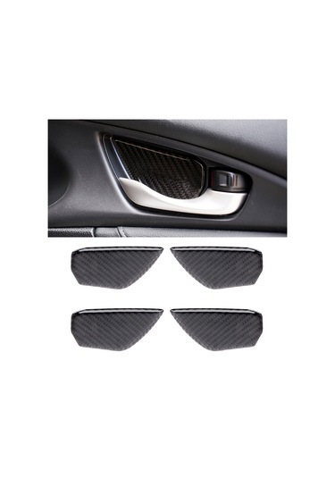 Karbon Fiber İç Kapı Kolu Kase Kapağı Trim Çıkartmaları Honda Civic 10th Gen İçin Dekoratif Etiket 1 Adet