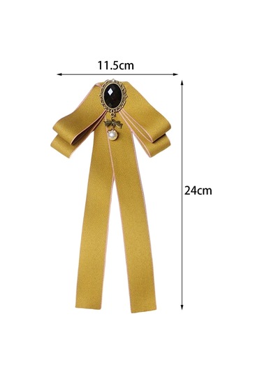 Homyl Şerit Papyon Broş Boyun Kravat Kokteyller Parti Mezuniyet Sarı