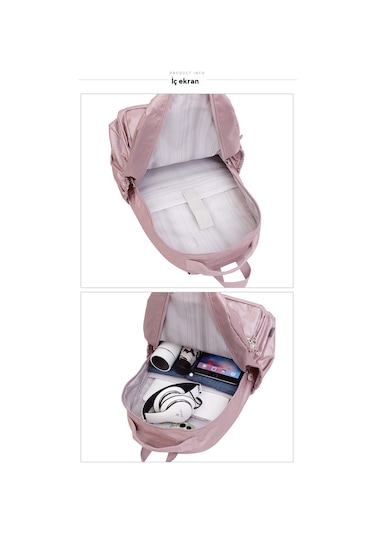 Kadın Seyahat Çantası Büyük Kapasiteli Öğrenci Omuz Çantası Büyük Dağcılık Çantası Gri