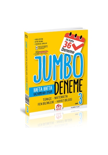 3. Sınıf Jumbo Tüm Dersler Deneme Kitabı - 36 Deneme