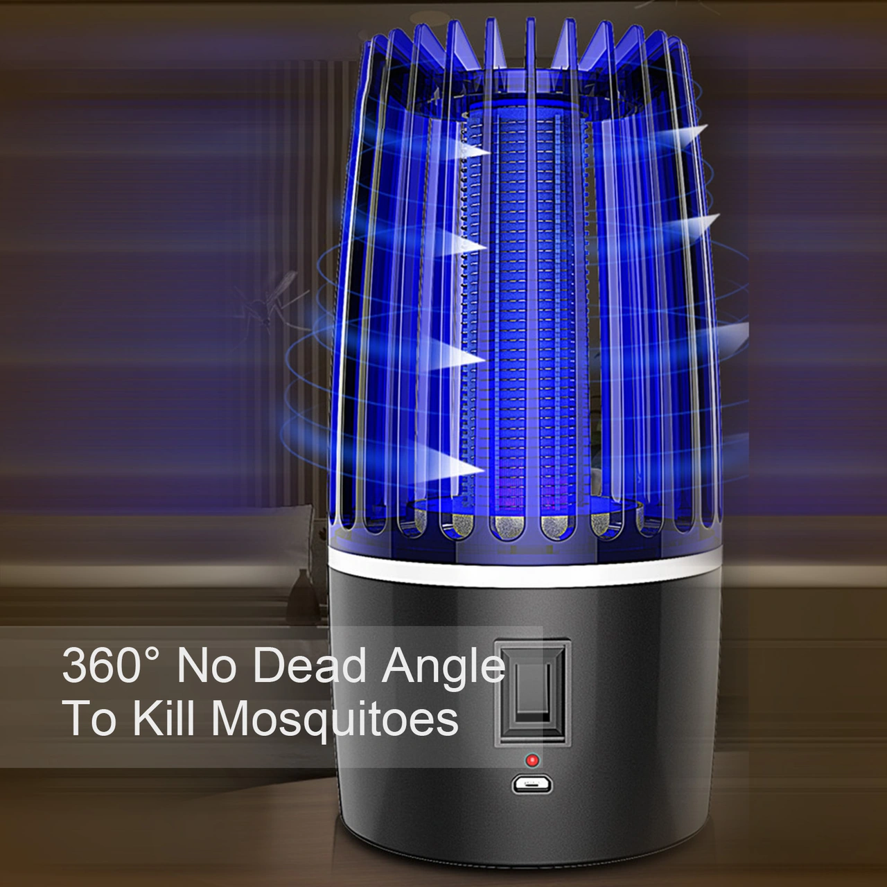 Youmex Ev Ve Dış Mekan Usb Şarjlı Led Elektrik Şoklu Toprak Katalizörlü Havuç Tutucu, 360 Mor Işık Ve Gürültüsüz Fonksiyonlu Sakin Havuç Öldürücü