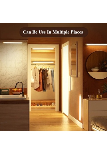 Xuweiwei Beyaz 10cm 4 Adet Usb Sarj Edilebilir Led Sensörlü Isik Seti Koridor Mutfak Merdiven Yatak Odasi Icin Gece Isigi Beyaz