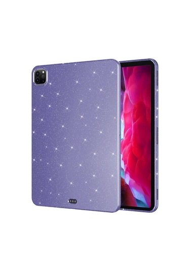 Apple Uyumlu iPad  Pro 11 2022 M2 Simli Parlak Görünümlü Zore Tablet Koton Kılıf-derin Mor