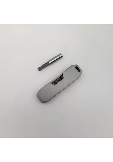 Xuweiwei Taşınabilir Cep Tornavida 1 Takım Gri Sekiz Değiştirilebilir Başlıklı Edc Seti Cebinize Sığan Portatif Alet Takımı