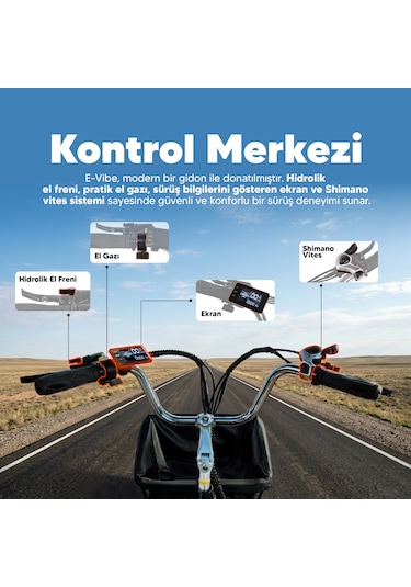Stradacycles E-VIBE Hidrolik Disk Üç Tekerlekli Elektrikli Bisiklet