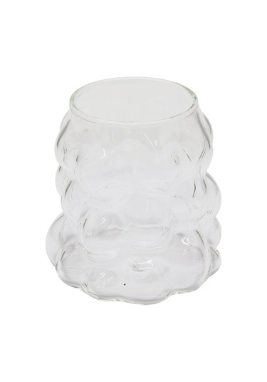 Boncuklu - Boğumlu Cam Bardak 340ml Kahve - Sunum - Meşrubat