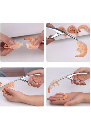 Cbtx 304 Paslanmaz Çelik Karides Bombardımanı Aracı Deniz Ürünleri Kabuk Sökücü Mutfak Aletleri Gümüş