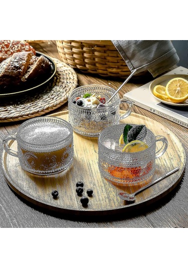 Vintage Cam Yulaf Ezmesi Kavanozu - 414 Ml Bambu Kapak Ve Kaşık Dahil B