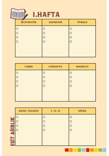 Hedef Üniversite Eşit Ağırlık Öğrencileri İçin Planlama Defteri-benim Hikayem Gri