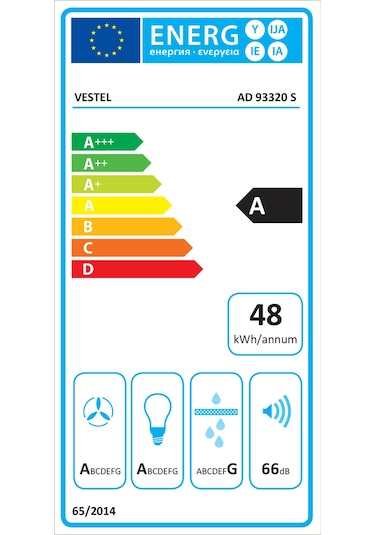 Vestel AD-93320 S Ankastre Davlumbaz