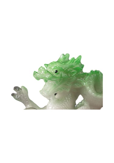 Homyl Ejderha Oynayan Boncuk Heykeli El Sanatları Masa Yeşil