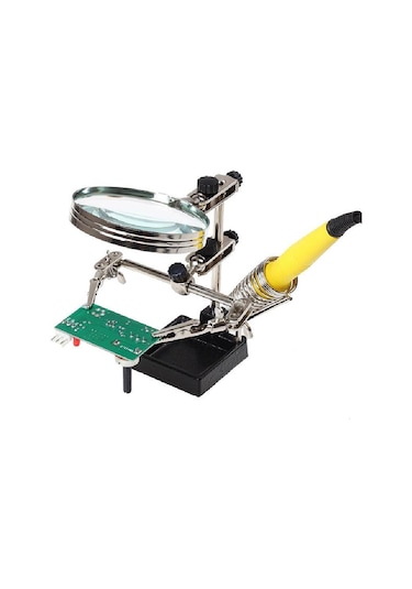 Çok Fonksiyonlu Lehim Tamir Standı 9 CM Büyüteç