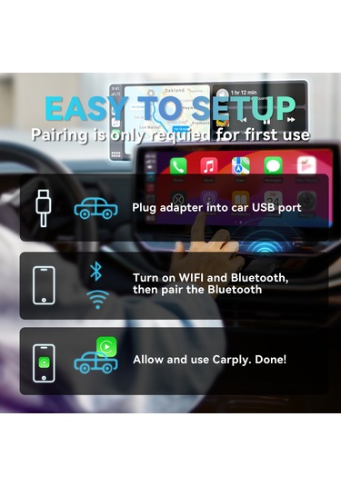 Yifomall Mınıx Cp86 Kablolu Carplay'den Kablosuz Dönüştürücü, İphone Araç Bağlantısı, Müzik/navigasyon/arama/dil Komutları, Usb-a To Type-c Ve 90 Derece Usb-a Adaptörü, Siyah