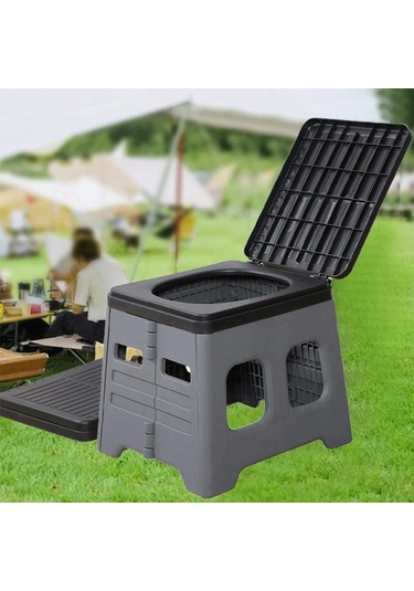 Kamp Araba Çadırı Katlanır Tuvalet Ve 1 Rulo Çöp Torbaları Siyah