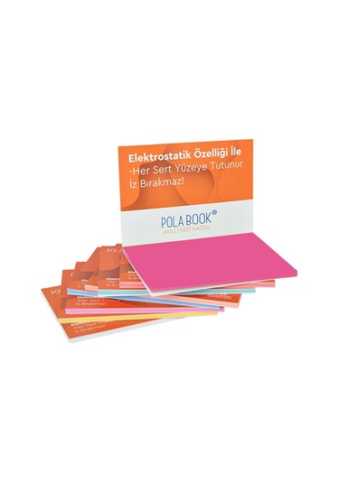 Elektrostatik Yapışkanlı Akıllı Not Kağıdı 7x10 Cm 50 Sayfa Pratik Ofis Not Defteri Pembe