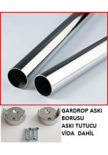 Gardrop Dolap Krom Elbise Askı Borusu 150 Ile 175 Cm Arası