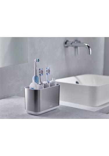 Joseph Joseph Easystore Steel Diş Fırçalık - Beyaz/gri Beyaz - Gri