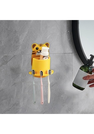 Pazly Tutucu Suntek Sarı Sarı Karikatür Fırçası Duvar Diş Çocuklar Ma Sarı