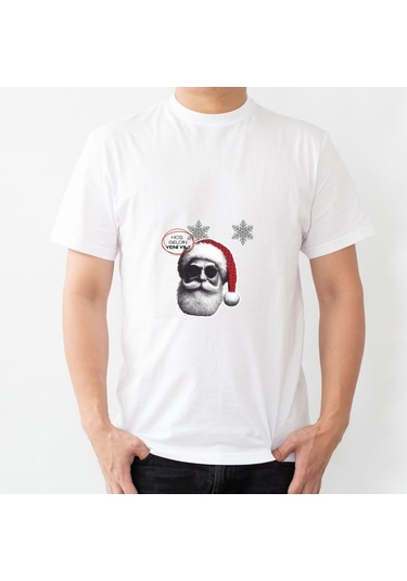 Hoş Geldin Yeni Yıl Tasarımlı Tişört Yılbaşı Temalı Kişiye Özel Hediye Tişört Beyaz