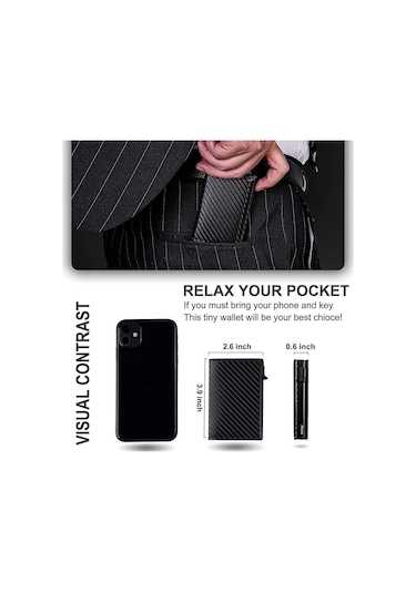 Sones Hırsızlığa Karşı Konumlandırma Cüzdanı Erkek Kart Tutucu Airtag İçin Mini Cüzdanlar Siyah