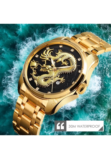 Sones Bınbond D001 3d İçi Boş Motosiklet Döner Tekerlekli Saat, Renk: Beyaz Çelik-yeşil