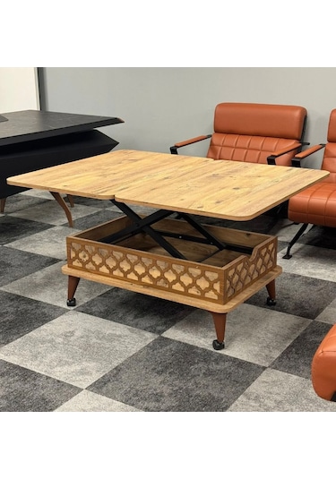 Kademeli Tekerli Akıllı Sehpa Atlantik Çam