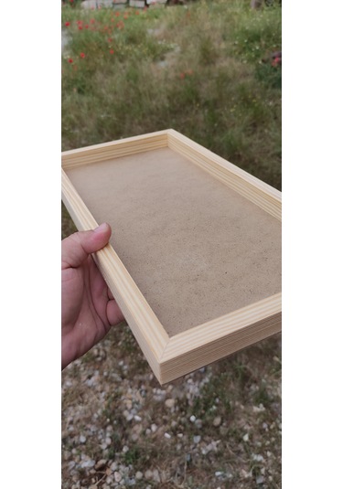 20x15cm Ham Ahşap Çerçeveli Pano Camsız - Arkalık Sabit