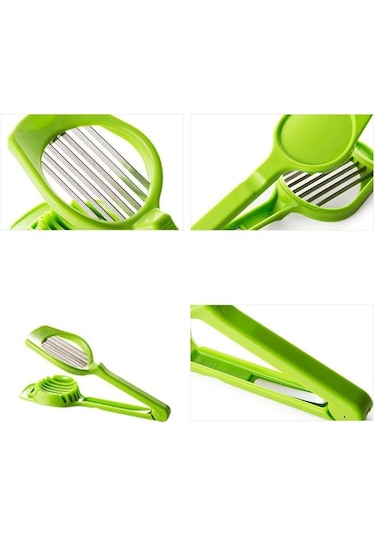 Yeşil 1 Adet Mutfak Aletleri Kesim Yumurta Dilimleme Kesici Kalıp Çiçek Kenarları Alet Yeşil