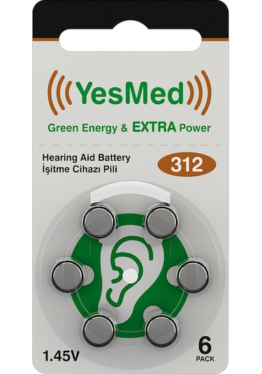 Yesmed Extra Power 312 No Kulak Pili 10paketx6 Adet 60 Adet Pil