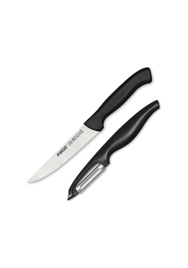 Pirge  Temel Mutfak Bıçağı + Soyacak Seti Siyah