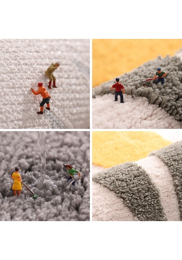 Mufunye Ev İçin Yaprak Desenli Florya Paspas - Oturma Odası, Giriş, Banyo, Mutfak Anti Kayma Mat - 40x60 Cm Yumuşak Ve Temizlenmesi Kolay Diğer